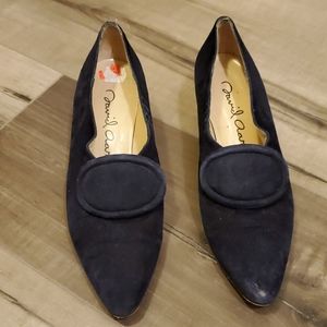 Suede pump, navy